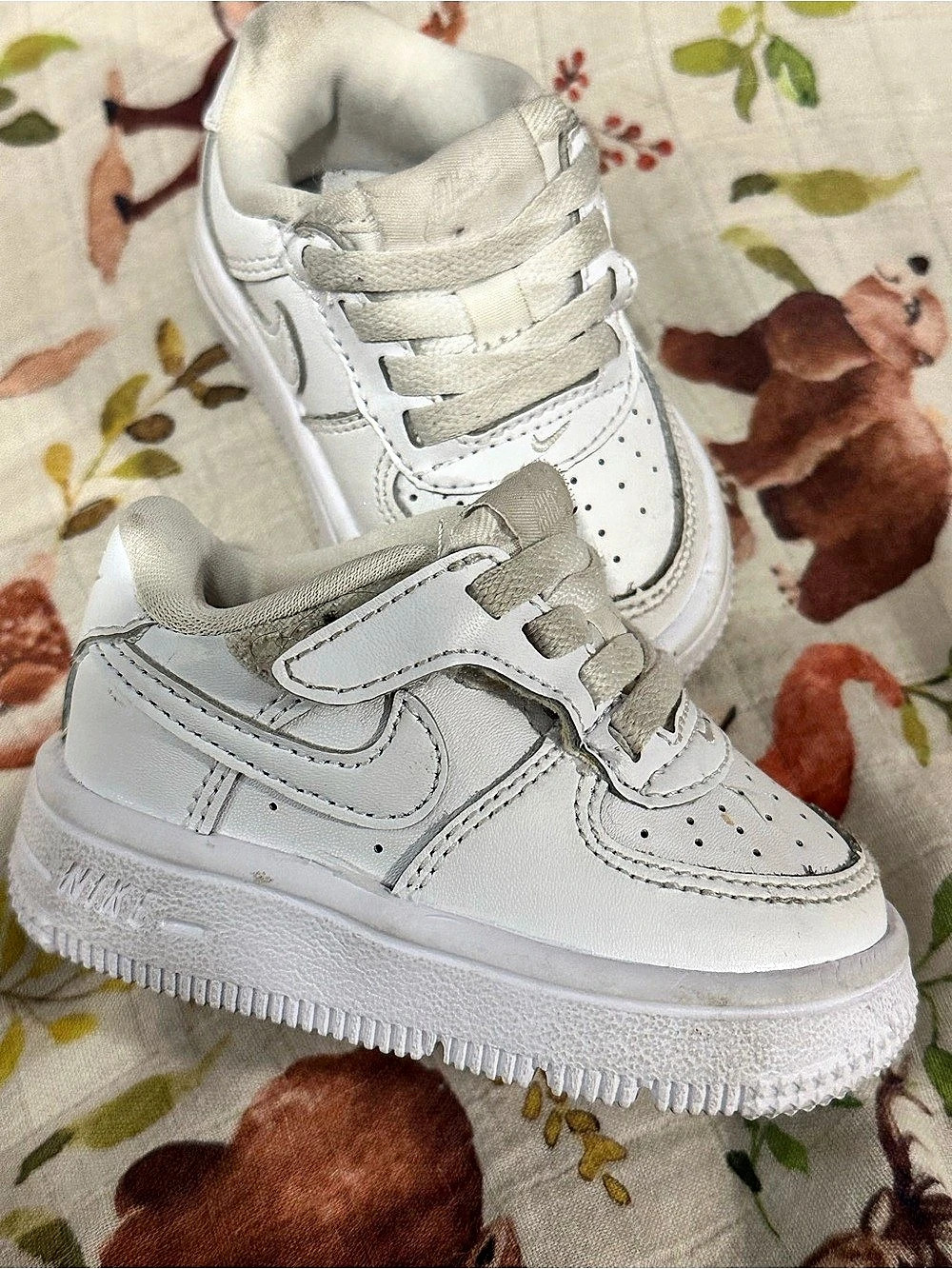 Nike Air Force 1 Crib/Toddler White Sneakers Baby US 2.5C
